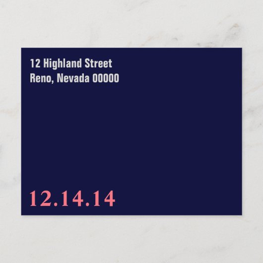 Einfache und moderne Save the Date Postkarte (Rückseite)