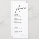 Einfache und moderne Speisekarte für Hochzeiten Menükarte (Vorne/Hinten)