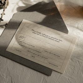 Einfache und moderne Vintage Etikettenwahl RSVP Karte