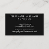 Einfache und moderne Visitenkarten für Fotografen Visitenkarte (Rückseite)