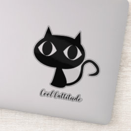 Einfache und niedliche Black Cat Notebook-Aufklebe Aufkleber