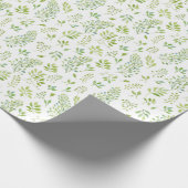 Einfache und niedliche grüne Blätter, Aquarellmust Geschenkpapier (Ecke)