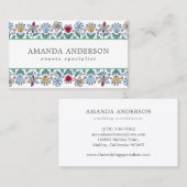 Einfache und Niedliche handgezeichnet Blüte | Visi Visitenkarte (Vorne/Hinten)