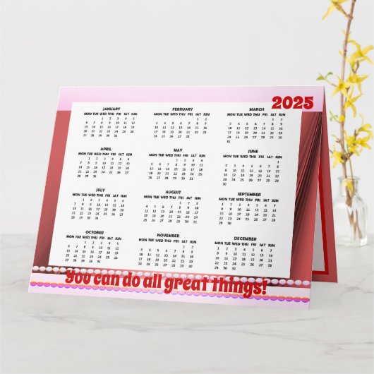 Einfache und Niedliche Kalender 2025 Faltkarte Karte (Gelbe Blume)