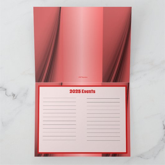 Einfache und Niedliche Kalender 2025 Faltkarte Karte (Innenseite)