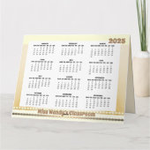 Einfache und Niedliche Kalender 2025 Faltkarte Karte (Rückseite)