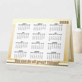 Einfache und Niedliche Kalender 2025 Faltkarte Karte