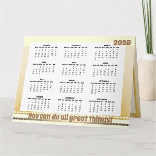 Einfache und Niedliche Kalender 2025 Faltkarte Karte