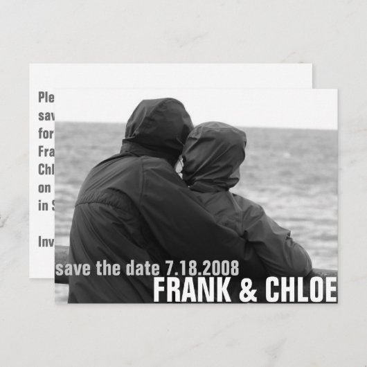Einfache und preiswerte Ankündigung Save the Date (Vorne/Hinten)