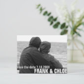 Einfache und preiswerte Ankündigung Save the Date (Stehend Vorderseite)