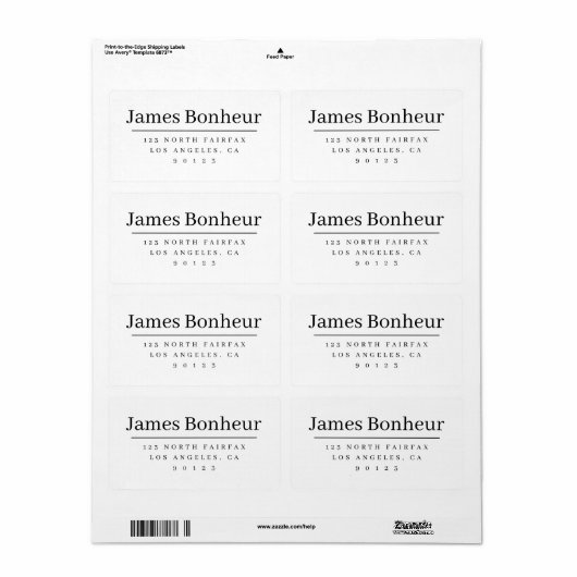 Einfache und raffinierte Rücksendeadresse (Vorne)