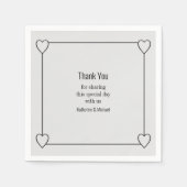 Einfache und romantische Herz-Lightgrau-Hochzeit Serviette (Vorderseite)