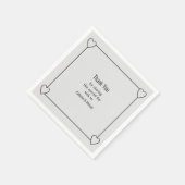 Einfache und romantische Herz-Lightgrau-Hochzeit Serviette (Ecke)