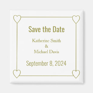 Einfache und romantische Herzen Save the Date Hoch Magnet