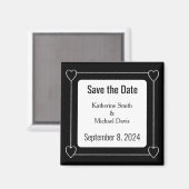 Einfache und romantische Herzen Save the Date Hoch Magnet (Vorderseite/Rückseite)