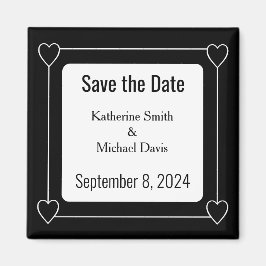 Einfache und romantische Herzen Save the Date Hoch Magnet