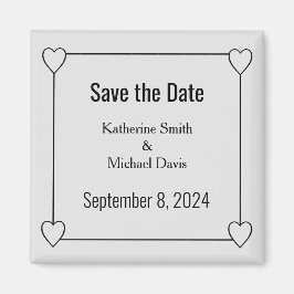Einfache und romantische Herzen Save the Date Hoch Magnet
