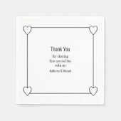 Einfache und romantische Herzenshochzeit Serviette (Vorderseite)