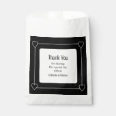 Einfache und romantische Schwarze Hochzeit Geschenktütchen (Vorderseite)