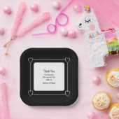 Einfache und romantische Schwarze Hochzeit Pappteller (Party)