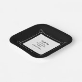 Einfache und romantische Schwarze Hochzeit Pappteller (Gewinkelt)