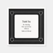 Einfache und romantische Schwarze Hochzeit Serviette (Vorderseite)