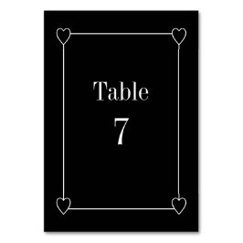 Einfache und romantische Schwarze Hochzeit Tischnummer