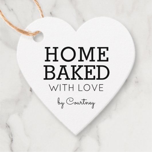 Einfache und rustikale Zuhause gebacken mit Liebe  Geschenkanhänger (Vorderseite)