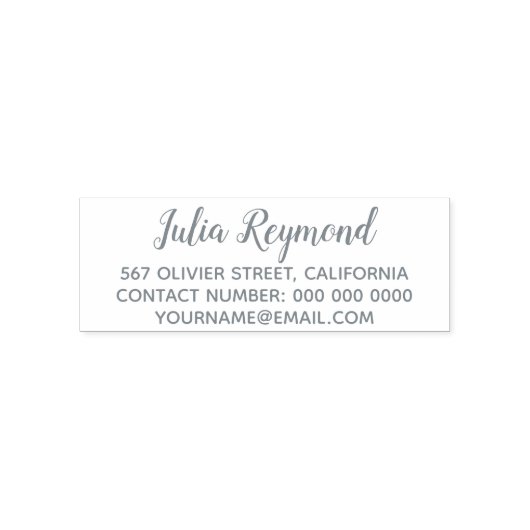 einfache und saubere Adressinformationen grau (opt Permastempel (Design)