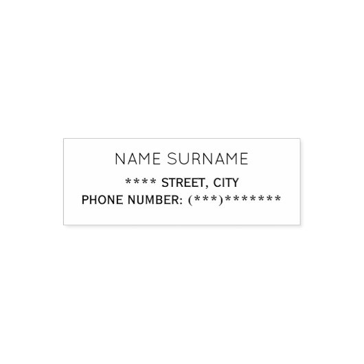 Einfache und saubere Adressinformationen Permastempel (Design)