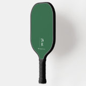 Einfache und saubere dunkelgrüne Monogramm-Initial Pickleball Schläger (Links)