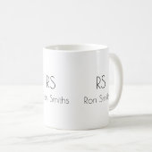 einfache und saubere Monogramm ( Name + Initialien Kaffeetasse (VorderseiteRechts)