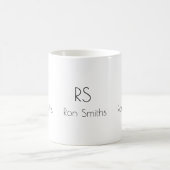 einfache und saubere Monogramm ( Name + Initialien Kaffeetasse (Mittel)
