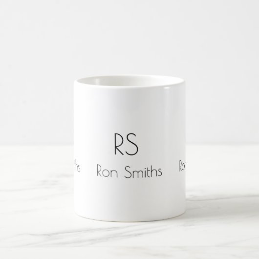einfache und saubere Monogramm ( Name + Initialien Kaffeetasse (Mittel)