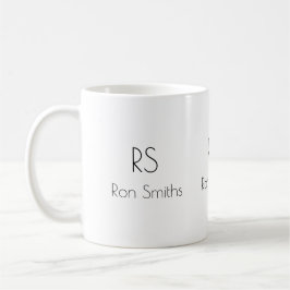 einfache und saubere Monogramm ( Name + Initialien Kaffeetasse