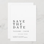 Einfache und saubere Save the Date Hochzeitskarte (Vorne/Hinten)