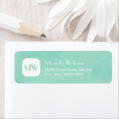 Einfache und schick-Minze grüne Monogramm mit Name (Insitu)