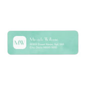 Einfache und schick-Minze grüne Monogramm mit Name (Vorne)