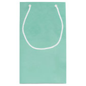 Einfache und schick-Minze grüne Monogramm mit Name Kleine Geschenktüte (Rückseite)