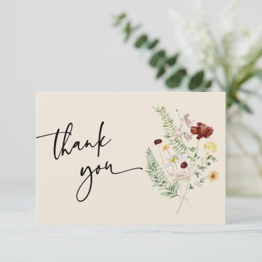 Einfache und schicke florale Dankeschön-Karte Dankeskarte (Stehend Vorderseite)