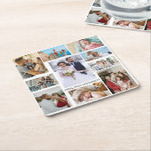 Einfache und schicke FotoCollage | Hochzeit und Fa Rechteckiger Pappuntersetzer (angewinkelt)