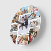 Einfache und schicke FotoCollage | Hochzeit und Fa Runde Wanduhr (Winkel)