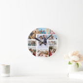 Einfache und schicke FotoCollage | Hochzeit und Fa Runde Wanduhr (Zuhause)