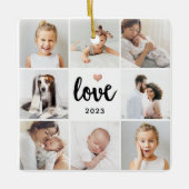 Einfache und schicke FotoCollage | Liebe mit Herz Keramikornament (Vorderseite)