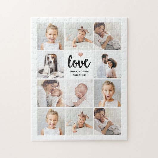 Einfache und schicke FotoCollage | Liebe mit Herz Puzzle (Vertikal)