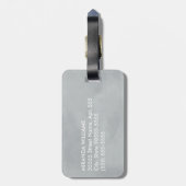 Einfache und schicke graue Monogramm mit Namen Gepäckanhänger (Rückseite vertikal)