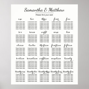 Einfache und schicke Hochzeit - Mehr Tische Sitz Poster