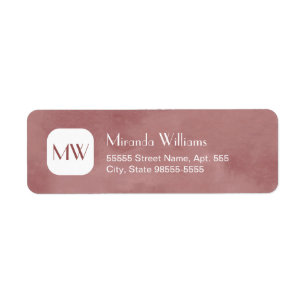 Einfache und schicke rosa braune Monogramm mit Nam