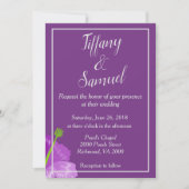 Einfache und schicke Royal Lila Floral Wedding Einladung (Vorderseite)