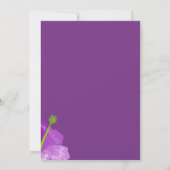 Einfache und schicke Royal Lila Floral Wedding Einladung (Rückseite)